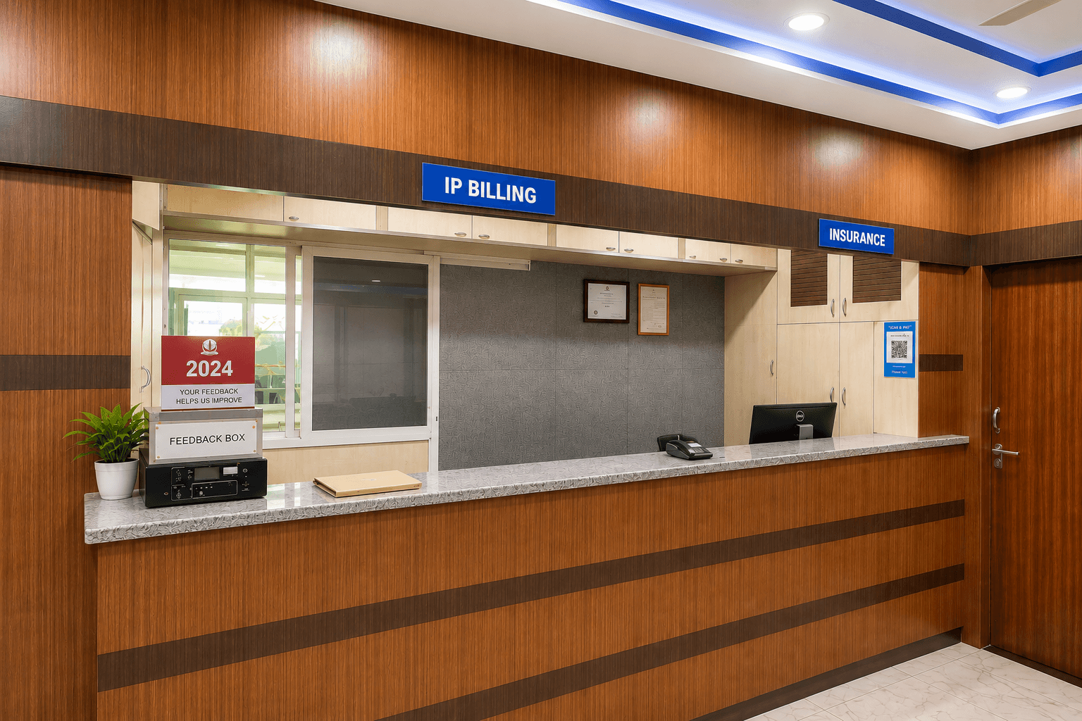 Billing and administrative desk at Samjaya Healthcare.
