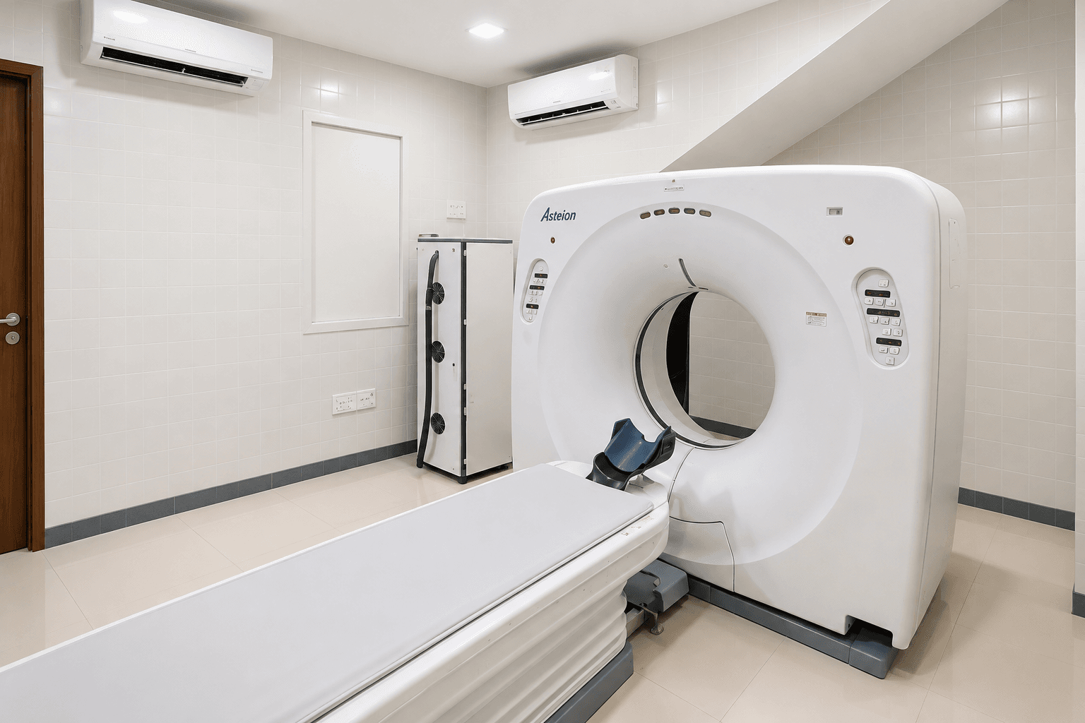 CT scanner and radiology imaging suite at Samjaya Healthcare.