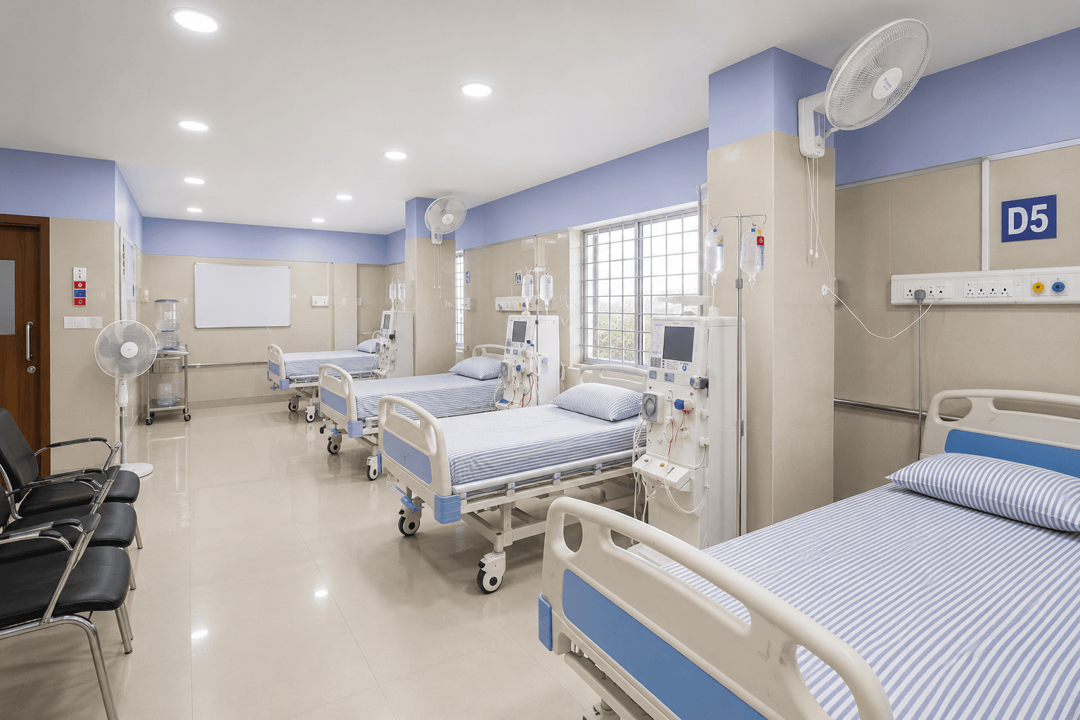 Dialysis ward and patient care area at Samjaya Healthcare.