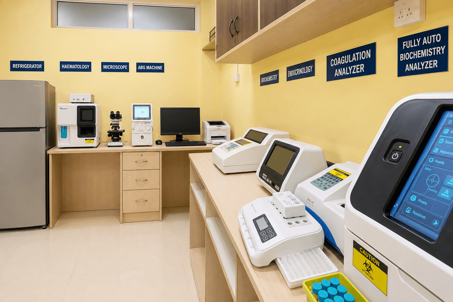 In-house pathology and medical laboratory at Samjaya Healthcare.