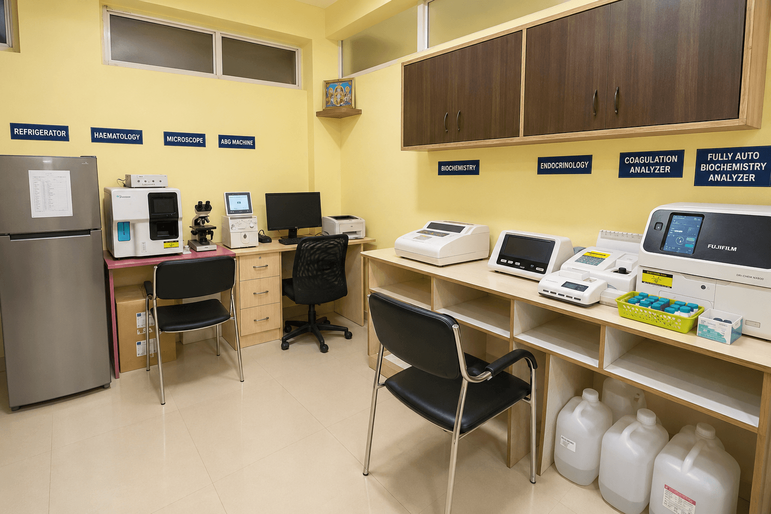 In-house pathology and medical laboratory at Samjaya Healthcare.